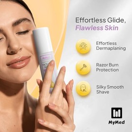 MyMed Aceite de dermaplane con jojoba y vitamina E para una piel suave y radiante, aceite de dermaplaning de 1.70 onzas líquidas, totalmente natural, 