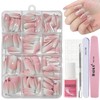 DMQ French Ombre Press on Nails Set, 240Pcs Glitter Gradient