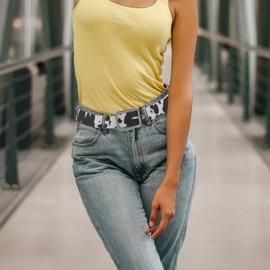 KESYOO Cow Print Leather Dress Belt, Adjustable Waist Belt for Women, PU Material, One Size Fits Most, Body Shaper, Chinese New Year Party Favor