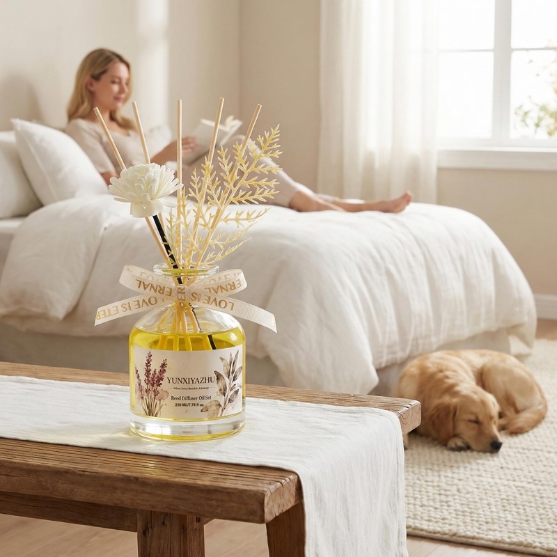 YUNXIYAZHU Reed Diffuser Lavender 7.78 fl oz Calming Home Fragrance