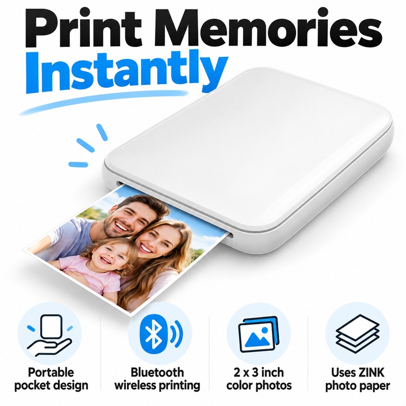 MT53 Pocket Photo Printer for Mobile Printing – Bluetooth ZINK