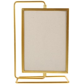 VOSAREA Metal Photo Frame Floating Photo Frame Gold Photo Frames Retro Photo Holder Office Picture Frame Desktop Decor Gold Photo Frames A4 Frame Floating Picture Frames (8.84X6.09X2.67 Inch)