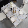 Vinyl Tablecloth with Flannel Backing Rectangle Waterproof Oil-Proof Plastic Table
