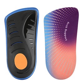 Plantillas JSHshield Inserciones Ortopédicas 3/4 de Longitud Soporte para El Arco Plantilla de Medio Zapato para Pies Planos Fascitis Plantar Alivio de Sobrepronación Dolor de Espolón Calcáneo