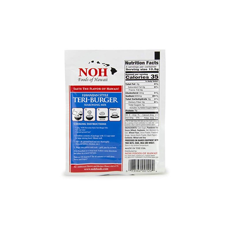 NOH Foods of Hawaii Hawaiian Style Teri-Burger Seasoning Mix -
