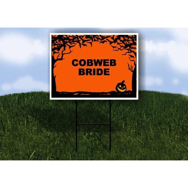 COBWEB BRIDE Halloween Bats and Jack O Lantern 1 Double