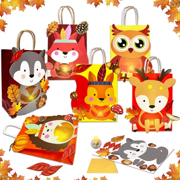BARVERE Lanterns Craft Set for Children, 6 Lanterns with LED,