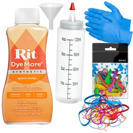Synthetic Rit Dye More Liquid Fabric Dye - Ultimate Synthetic Rit Dye Accessories Kit - Wide Selection of Colors - 7 Ounces - Apricot Orange