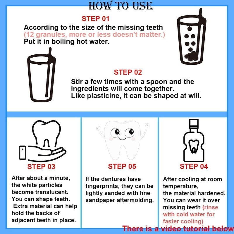 VEZE Tooth Repair Kit-Thermal Fitting Beads Granules and Fake Teeth