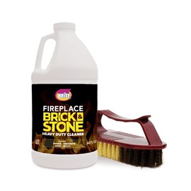 Quick N Brite Gel Fireplace Cleaner with Scrub Brush for Brick, Stone, Rock,Tile - 64 Oz Kit