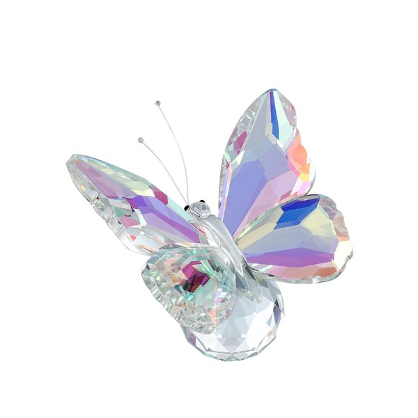 Crystal Butterfly Figurine Faceted Glass Butterfly Statue Paperweight Gift for