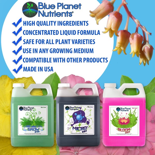 Elite Series All Purpose Fertilizer Set (32 oz Jugs) Quart | Concentrated Plant Food for All Plants & Gardens | Makes Up to 470 Gallons of Ready to Feed | Blue Planet Nutrients