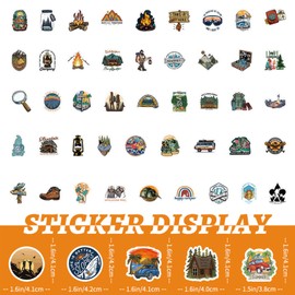 100 Pcs Outdoor Camping Stickers, Waterproof Vinyl Stickers, Outdoor Adventure Road Trip for Suitcase Laptop Skateboard Bicycle Scrapbook