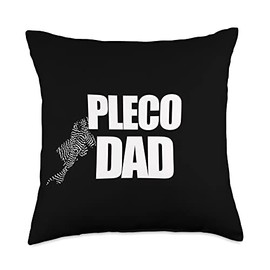 Pleco Daddy Plecostomus Father Pleco Dad Ancistrus Bristlenose Catfish Fish Aquarist Throw Pillow, 18x18, Multicolor