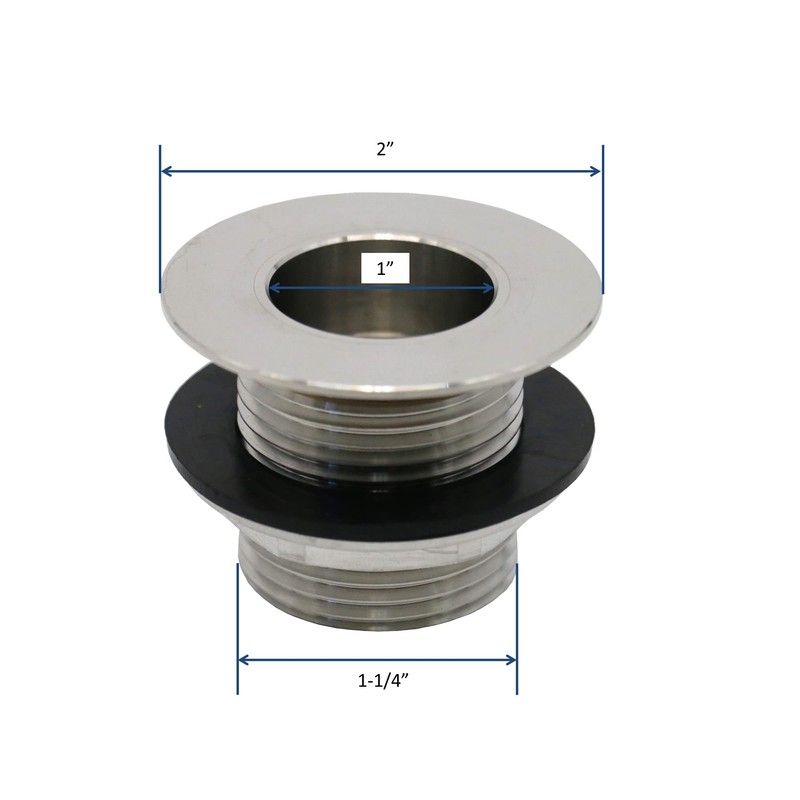 Leyso Stainless Steel Bar Sink Drain 1” Nominal Pipe Size