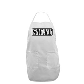 TooLoud SWAT Team Logo - Text #2 Adult Apron - White - One-Size
