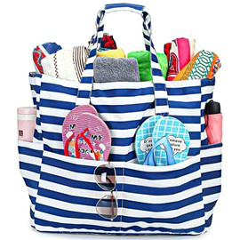 SLTAXAR Large Beach Bag Women's Swimming Bag XXL Family with Zip Swimming Pool Bag Waterproof Swimming Pool Bag Large Beach Bag Lightweight Beach Bag Foldable Bags for Beach Travel Pool