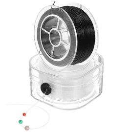 Clear Bracelet String Stretchy,0.8mm Elastic String for Bracelets Making, Transparent Crystal Bead Cord Bracelet Beading Thread,DIY Elastic Cord Beading String for Jewelry Necklace(White+Black)