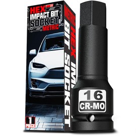 KIRXST 1/2" Impact Hex Bit Socket, H16 (16mm) Allen Key Socket, Premium CR-MO Steel, for Torque Wrench, Ratchet Wrench, Impact Power Drills