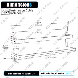 KOKOSIRI Towel Bars Bath Towel Holders 32 Inches Chrome Bathroom 2-Tiers Ladder Towel Rails Wall Mounted Towels Shelves Rack Polished Stainless Steel, B5008CH-L32