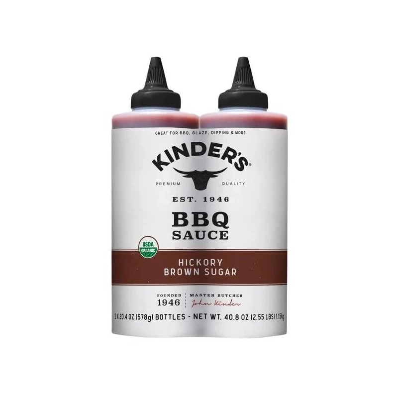 Kinder's Organic Hickory Brown Sugar BBQ Sauce, 20.4 Ounce (Pack