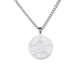 EUEAVAN Tibetan Buddhist Mantra Om Mani Padme Hum Prayer Beads Om Prayer Pendant Divination Prayer Wheel Patron Saint Amulet Yoga Meditation Religious Jewellery Women Men, Stainless Steel