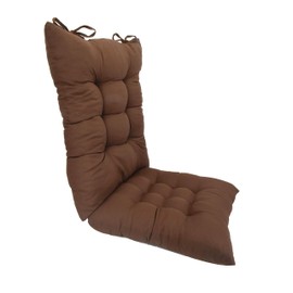 Solid Color Cozy Sanding Fabric Rocker Cushion Set - Chair Pads Set (Brown)