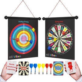 Vibes Therapy Games for Teens & Kids 6+ | 2-in-1 Feelings Dartboard Game