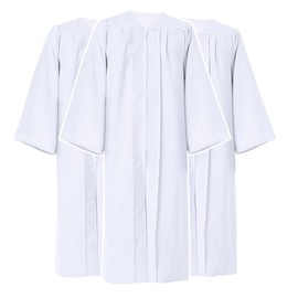 Misscom 3 Pieces Unisex Matte Graduation Gown for High School & Choir Robe for Church