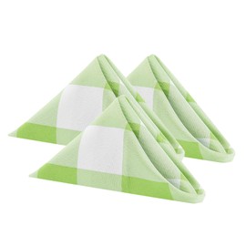 Cupuamon Buffalo Plaid Table Napkins Set of 25, 17x17 inch, Emerald and White, Poly-cotton Blend