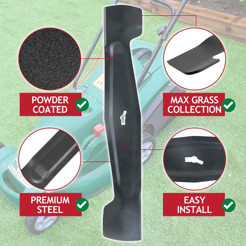 SPARES2GO Metal Blade compatible with Qualcast RM37 MEB1437M M2EB1437M M2EB1537M
