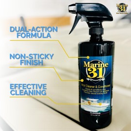 Marine 31 Vinyl Cleaner & Conditioner | Cleans & Protects Marine, Boat, Home & Patio Furniture Vinyl | Restores Flexibility & Shine | 20oz Spray Bottle | M31-400