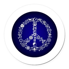 CafePress Coexist/Peace 5.5" Round Car Magnet Magnetic Bumper Display