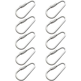 10Pcs Silvery Parrot Toy Hook Stainless Steel Parts Heavy Duty Metal Hooks Suitable for Most Bird Or Small Animal Hanging Toys Parrot Bird Hooks Metal Stainless Steel Parts DIY Bulk,Bird Cage Toys