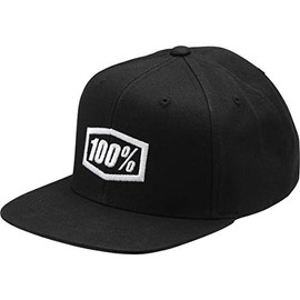 100% Casual Unisex Icon Snapback Cap Aj Fit Black OS Hat, One Size, black