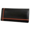 United HOMME UH-1074 Black Horsehide Cross Line Bi-Fold Long Wallet,