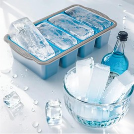 GORCI Silicone Freezer Tray With Lid, 8 Large 1 Cup Soup Freezer Molds, Soup Freezer Container for Meal Prepping, Large Ice Cube Tray， Perfect for Storing Leftovers, Sauces, Lasagna, 2-Pack