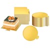 YYaaloa 200pcs Mini Golden Cake Boards Round and Square Cupcake