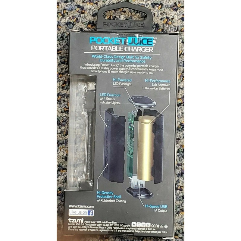 Tzumi Pocket Juice Portable Charger 2200 mAh