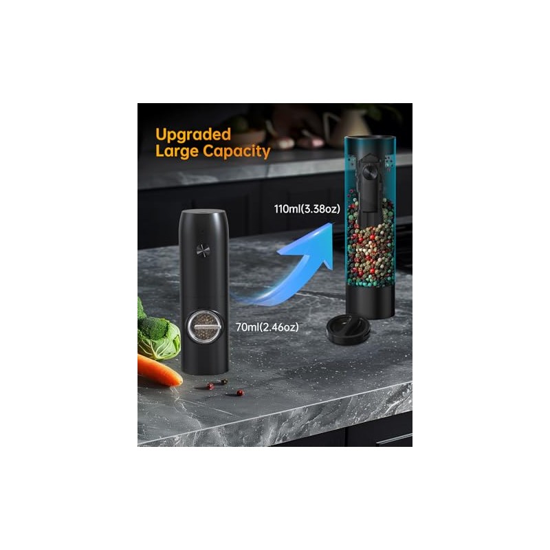 CIRCLE JOY Electric Rechargeable Salt and Pepper Grinder Set