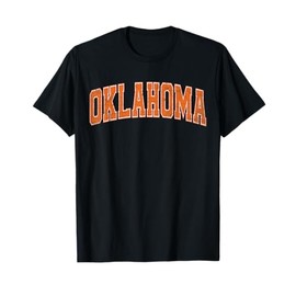 Oklahoma State Retro Orange Varsity Vintage Text T-Shirt