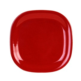 TrueCraftware- 11" x 11" Round Square Plate Passion Red Color Melamine- Dinner Plates Reusable Plate Dinner Dishes Plates Perfect for Dinner Dishes Dishwasher Safe Break-Resistant