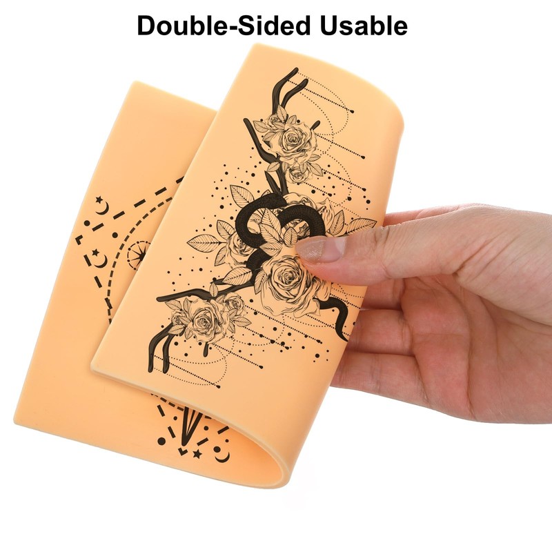DEAYOU 16 Pcs 3MM Tattoo Practice Skins, Thick Fake Tattoo