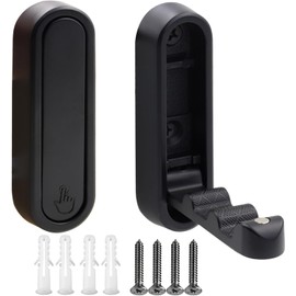 Yeanifeana Ganchos Pared Plegables, 2 Piezas Soporte Auriculares Pared, Ganchos para Percheros, Plegables Pared, Con Tornillos, para Chaqueta Toalla Cocina (Negro)