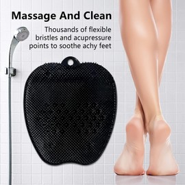 Foot Scrubbers for Use In Shower, Shower Foot Scrubber - with Non-Slip Suction Cups- Cleans to Improve Foot Circulation & Soothes Tired Feet No More Bend Over to Wash Feet