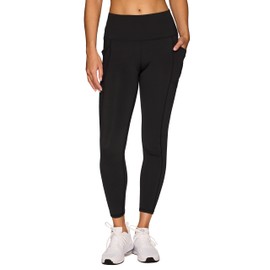 RBX Active Women's Squat Proof Full Length Running Yoga Leggings Pockets Deep Black M