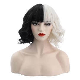 Generic Peluca Cosplay Bruja Negra Y Blanca Cruella