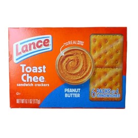 Lance Toast Chee Peanut Butter Sandwich Crackers, 1.02 Ounce (Pack of 6)