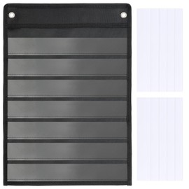 Classroom Calendar Pocket Chart Black Magnetic Pocket Chart for Kids Learning 18" x 13" Monthly Calendar Weather Pocket Chart for Classroom with 10 Reusable Card for Home School Kindergarten