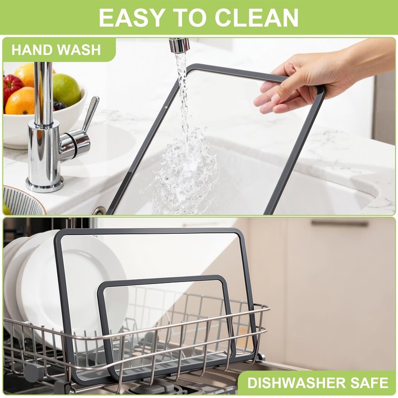 Tempered Glass Cutting Board 8x12" and 12x16", GUGEMEI Glass Chopping
